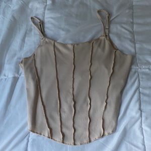 beige tank top